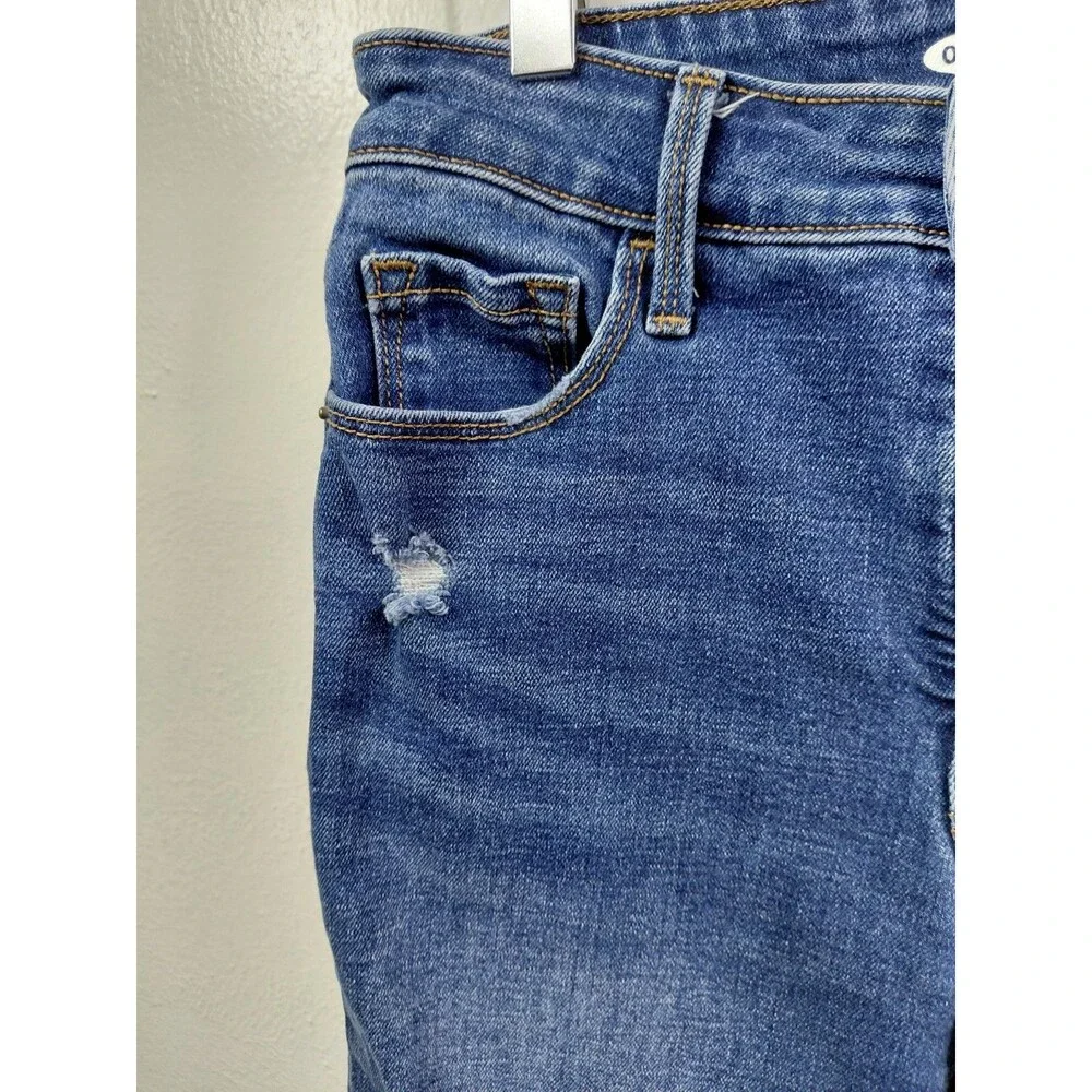 Old Navy Denim High Rise Cuffed Distressed Bermuda Shorts Women’s Size 2